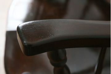 和製ビンテージ　松本民芸家具　#91型　落ち着きのある大人カフェ風インテリアが叶うキャプテンチェア2脚セット(アームチェア、板座チェア、椅子、ダイニングチェア、イス、ヴィンテージ)(定価2脚で約26万円)(R-071464)