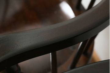 和製ビンテージ　松本民芸家具　#91型　落ち着きのある大人カフェ風インテリアが叶うキャプテンチェア2脚セット(アームチェア、板座チェア、椅子、ダイニングチェア、イス、ヴィンテージ)(定価2脚で約26万円)(R-071464)