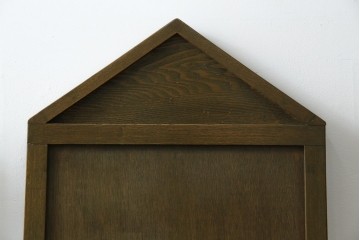 和製アンティーク　タモ材　ラワン材　ノスタルジックな雰囲気漂う古い教会のアームチェア2脚セット　(R-071466)