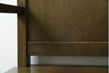 和製アンティーク　タモ材　ラワン材　ノスタルジックな雰囲気漂う古い教会のアームチェア2脚セット　(R-071466)