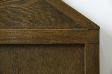 和製アンティーク　タモ材　ラワン材　ノスタルジックな雰囲気漂う古い教会のアームチェア2脚セット　(R-071466)