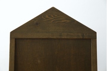 和製アンティーク　タモ材　ラワン材　ノスタルジックな雰囲気漂う古い教会のアームチェア　(R-071467)