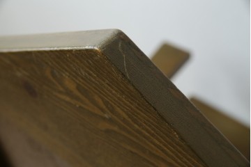 和製アンティーク　タモ材　ラワン材　ノスタルジックな雰囲気漂う古い教会のアームチェア　(R-071467)