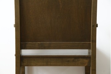 和製アンティーク　タモ材　ラワン材　ノスタルジックな雰囲気漂う古い教会のアームチェア　(R-071467)