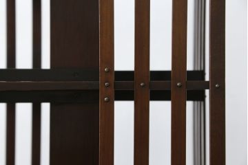 イギリスアンティーク　マホガニー材　猫脚が魅力のリボルビングブックシェルフ(本棚、書棚、英国)(R-071470)