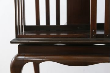 イギリスアンティーク　マホガニー材　猫脚が魅力のリボルビングブックシェルフ(本棚、書棚、英国)(R-071470)