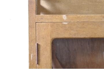 和製アンティーク　特大!!　重厚　ナラ(楢)材　レトロな佇まいと透かし彫りが素敵な本箱(食器棚、戸棚、収納棚、飾り棚、ブックケース、キャビネット)(R-071472)