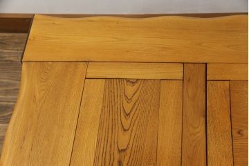 中古　美品　総欅(ケヤキ)材　明るい木の色味がお部屋を華やかに彩る囲炉裏テーブル(火鉢、木製火鉢、長火鉢、座卓、ローテーブル)(R-071475)