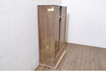 和製アンティーク　三方栗材　古い木味が魅力の大振りな下駄箱(収納棚、ロッカー、キャビネット、戸棚)(R-071480)