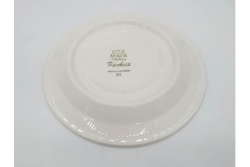 1978年〜1979年　ARABIA FINLAND　Krokus(クロッカス)　大胆に描かれた花たちと青と緑の色合いが存在感を放つトリオセット(ヴィンテージ、ビンテージ、アラビア、フィンランド、北欧食器、カップ、ソーサー、C&S、プレート、皿、グリーン・ブルーライン)(R-071488)