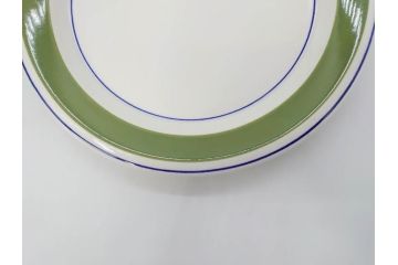1978年〜1979年　ARABIA FINLAND　Krokus(クロッカス)　大胆に描かれた花たちと青と緑の色合いが存在感を放つトリオセット(ヴィンテージ、ビンテージ、アラビア、フィンランド、北欧食器、カップ、ソーサー、C&S、プレート、皿、グリーン・ブルーライン)(R-071488)