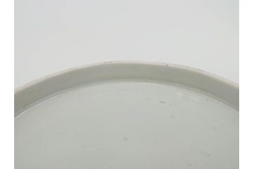 上手物　江戸後期　染付　山水図　約22cm　7寸　金の縁がアクセントになる上品な雰囲気溢れる中皿3枚セット(和皿、和食器、七寸)(R-071492)
