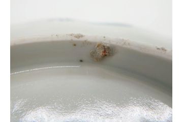 上手物　江戸後期　染付　山水図　約22cm　7寸　金の縁がアクセントになる上品な雰囲気溢れる中皿3枚セット(和皿、和食器、七寸)(R-071492)