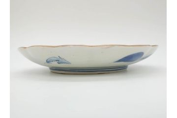 上手物　江戸後期　染付　山水図　約22cm　7寸　金の縁がアクセントになる上品な雰囲気溢れる中皿3枚セット(和皿、和食器、七寸)(R-071493)