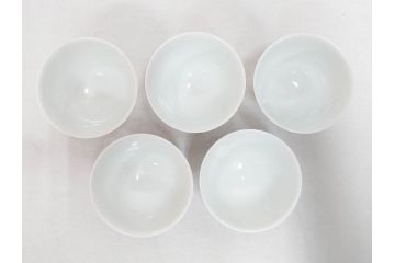 今泉今右衛門　錦桃絵　鮮やかな色合いの桃絵が美しい茶器セット(急須、湯呑み5客、湯のみ、茶道具、色鍋島、色絵、和食器、共箱付き)(R-071494)