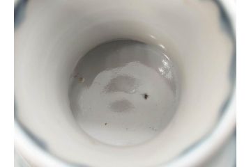 江戸期　古伊万里　波文　染付　繊細に描かれたデザインが目を惹く盃台(酒器、杯台、懐石道具、渡盞)(R-071495)