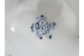 江戸後期　古伊万里　染付　枠絵羊歯文　優しい色合いが魅力的なそば猪口3客セット(シダ、蕎麦猪口、湯呑み、湯のみ、和食器)(R-071497)