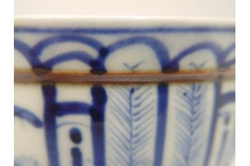 明治期?　伊万里　染付　約11cm　3.6寸　丸いフォルムがぽってりしていて可愛らしい茶碗2客セット(和食器、三寸六分)(R-071498)