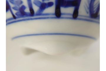 明治期?　伊万里　染付　約11cm　3.6寸　丸いフォルムがぽってりしていて可愛らしい茶碗2客セット(和食器、三寸六分)(R-071498)