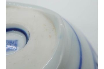 明治期?　伊万里　染付　約11cm　3.6寸　丸いフォルムがぽってりしていて可愛らしい茶碗2客セット(和食器、三寸六分)(R-071498)