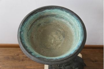 MAITLAND SMITH(メートランドスミス)　ブロンズ　ゾウ　上品ながらも迫力のある躍動感が魅力的な水鉢(象、水盤、花器、ブロンズ像、オブジェ、置物)(R-071500)