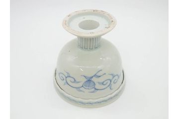 江戸後期?　伊万里　染付　線描　手描きの温かみが感じられる盃洗(松竹梅文、杯洗、高台鉢、フルーツボウル、コンポート、和食器)(R-071503)