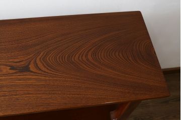 和製ビンテージ　美品!!　最高級!!　黒田辰秋インスパイア作品　指物職人手造り　総欅(ケヤキ)材　拭き漆塗り　美しい杢目が上質な和の雰囲気を演出する隠し収納付き飾り棚(茶棚、収納棚、サイドボード、店舗什器、ヴィンテージ)(定価約170万円)(R-071504)