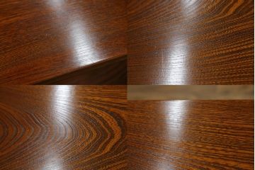 和製ビンテージ　美品!!　最高級!!　黒田辰秋インスパイア作品　指物職人手造り　総欅(ケヤキ)材　拭き漆塗り　美しい杢目が上質な和の雰囲気を演出する隠し収納付き飾り棚(茶棚、収納棚、サイドボード、店舗什器、ヴィンテージ)(定価約170万円)(R-071504)