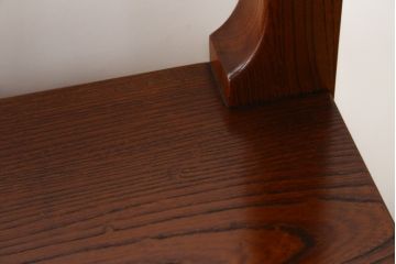 和製ビンテージ　美品!!　最高級!!　黒田辰秋インスパイア作品　指物職人手造り　総欅(ケヤキ)材　拭き漆塗り　美しい杢目が上質な和の雰囲気を演出する隠し収納付き飾り棚(茶棚、収納棚、サイドボード、店舗什器、ヴィンテージ)(定価約170万円)(R-071504)
