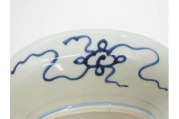 上手物　江戸期　古伊万里　富貴長春　染付　約31cm　1尺皿　大胆に絵付けされた鳥たちが味わい深い魅力を放つ大皿(鶴?、ツル?、鷺?、サギ?、和皿、和食器、一尺)(R-071508)