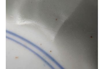 江戸期　太明成化年製　古伊万里　青磁　染付　約27cm　8.9寸　優しい色合いが上品な和の雰囲気を醸し出す大皿(人物、馬、和皿、和食器、八寸九分)(R-071509)