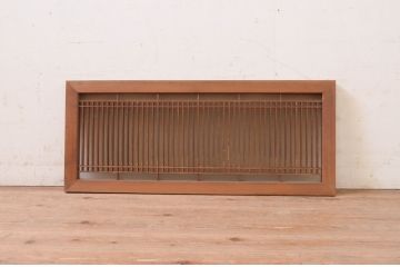 アンティーク建具　片面ガラス　和の趣溢れる格子入り欄間1枚(明かり取り、明り取り)(R-071518)