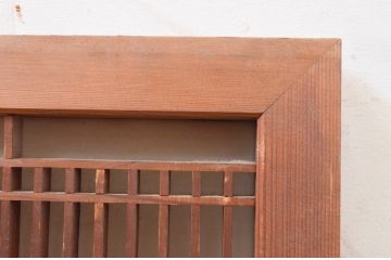 アンティーク建具　片面ガラス　和の趣溢れる格子入り欄間1枚(明かり取り、明り取り)(R-071518)