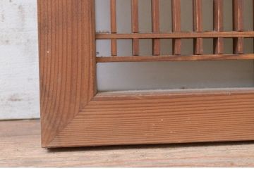 アンティーク建具　片面ガラス　和の趣溢れる格子入り欄間1枚(明かり取り、明り取り)(R-071518)