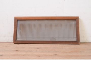 アンティーク建具　片面ガラス　和の趣溢れる格子入り欄間1枚(明かり取り、明り取り)(R-071518)