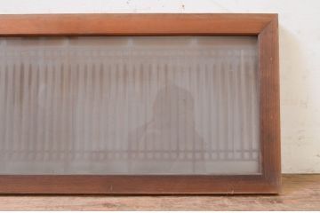 アンティーク建具　片面ガラス　和の趣溢れる格子入り欄間1枚(明かり取り、明り取り)(R-071518)