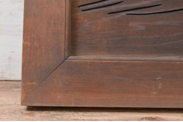 アンティーク建具　迫力ある鯉のデザインが素晴らしい透かし彫り欄間1枚(明り取り、明かり取り)(R-071520)