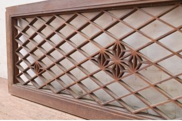 アンティーク建具　上品な和の空間を演出する組子欄間1枚(明り取り、明かり取り)(R-071521)