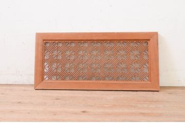 アンティーク建具　片面ガラス　上品な和の空間を演出する組子欄間1枚(明り取り、明かり取り)(R-071522)