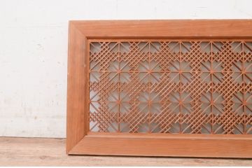 アンティーク建具　片面ガラス　上品な和の空間を演出する組子欄間1枚(明り取り、明かり取り)(R-071522)