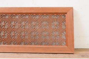 アンティーク建具　片面ガラス　上品な和の空間を演出する組子欄間1枚(明り取り、明かり取り)(R-071522)