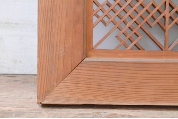 アンティーク建具　片面ガラス　上品な和の空間を演出する組子欄間1枚(明り取り、明かり取り)(R-071522)