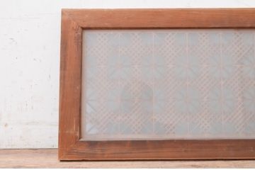 アンティーク建具　片面ガラス　上品な和の空間を演出する組子欄間1枚(明り取り、明かり取り)(R-071522)