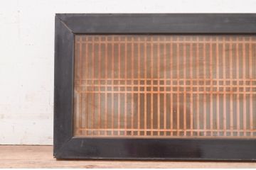 アンティーク建具　両面ガラス　和の趣溢れる筬欄間1枚(格子欄間、明かり取り、明り取り、オサランマ、おさらんま)(R-071523)