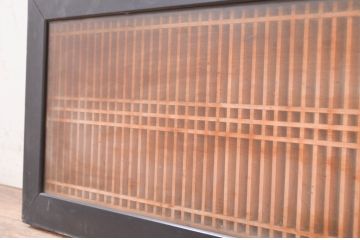アンティーク建具　両面ガラス　和の趣溢れる筬欄間1枚(格子欄間、明かり取り、明り取り、オサランマ、おさらんま)(R-071523)