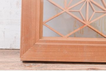 アンティーク建具　両面ガラス　組子入りガラス欄間1枚(明り取り、明かり取り)(R-071524)