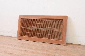アンティーク建具　片面ガラス　和の趣溢れる筬欄間1枚(格子欄間、明かり取り、明り取り、オサランマ、おさらんま)(R-071525)