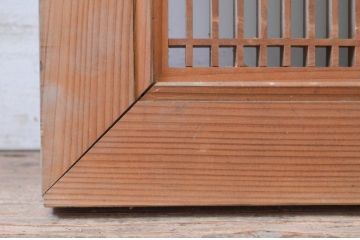 アンティーク建具　片面ガラス　和の趣溢れる筬欄間1枚(格子欄間、明かり取り、明り取り、オサランマ、おさらんま)(R-071525)