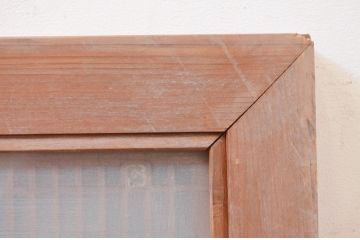 アンティーク建具　片面ガラス　和の趣溢れる筬欄間1枚(格子欄間、明かり取り、明り取り、オサランマ、おさらんま)(R-071525)
