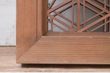 アンティーク建具　片面ガラス　凝ったデザインが魅力的な組子入り欄間1枚(明かり取り、明り取り)(R-071526)